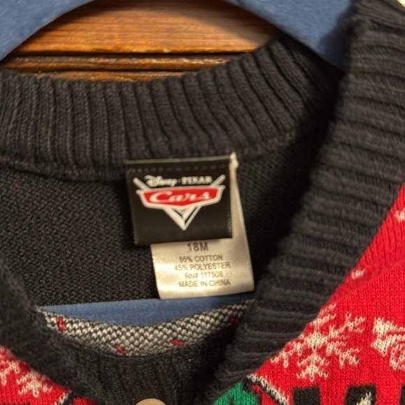 Disney Cars Lighting McQueen Red and Black Christmas Sweater - Picture 6 of 7